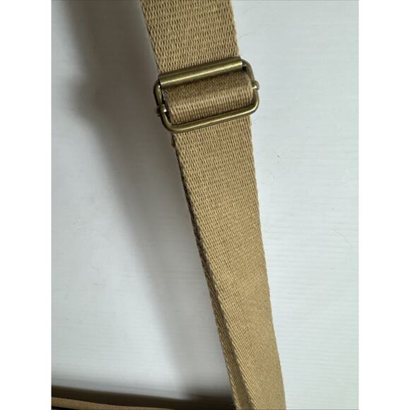 Fossil Canvas Messenger Bag Leather Accents Crossbody Khaki Multi Pockets *READ* - Picture 4 of 13